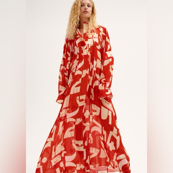 H&M STUDIO COLLECTION TRINNY WOODALL GEOMETRIC PATTERNED DRESS - Picture 4 of 10